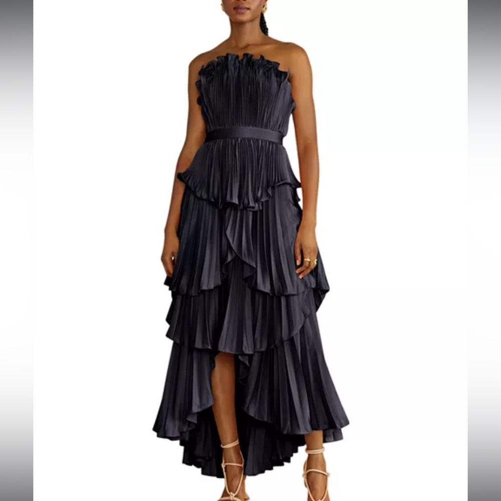 AMUR Janey Tiered Shell Midi Dress